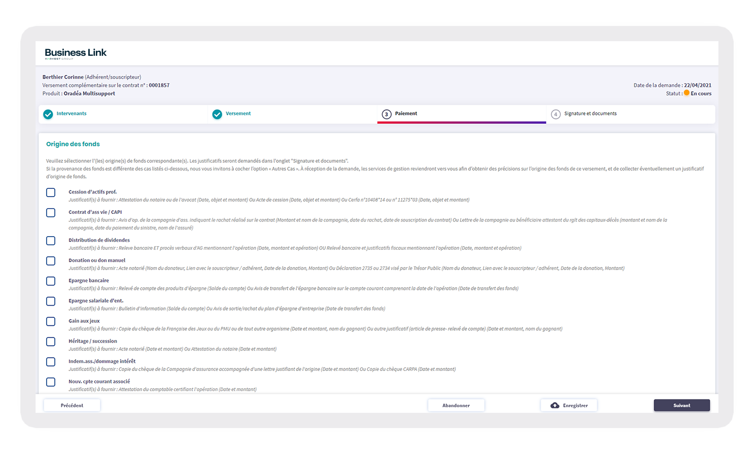 Parcours digitalisés screenshot