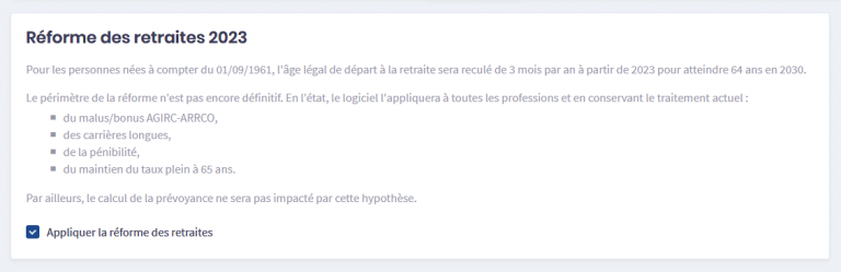 Réforme des retraites - application dans Big - écran réforme des retraites 